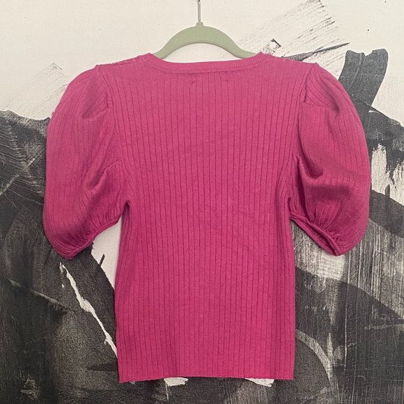 En Saison | Solange Rib Knit Top in Peony | Small - Picture 5 of 8